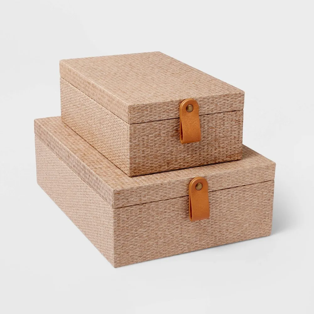 Woven Storage Boxes Set of 2 Taupe - Threshold