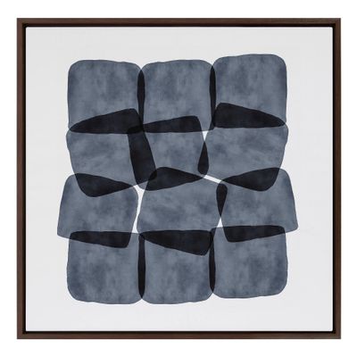 30 x 30 Sylvie Navy Block Abstract Framed Canvas by Amy Lighthall  - Kate & Laurel All Things Decor: Modern Wall Art, Digital Print