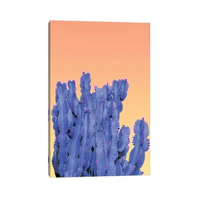 Blue Cactus by Beli Unframed Wall Canvas - iCanvas: Artist-Grade, Gallery Wrap, Fade-Resistant