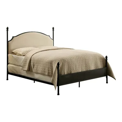 Geraldine Upholstered Headboard Poster Panel Bed with Metal Frame - HOMES: Inside + Out ; Spindle Design