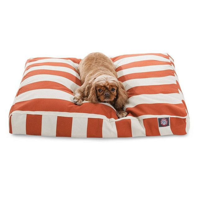 Majestic Pet Vertical Stripe Rectangle Dog Bed - Burnt Orange - Medium - M