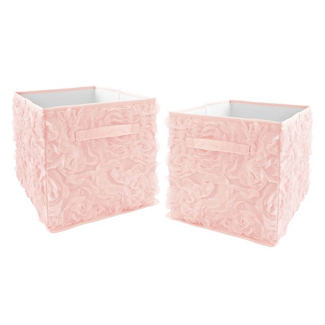 Set of 2 Rose Kids Fabric Storage Bins Blush Pink - Sweet Jojo Designs