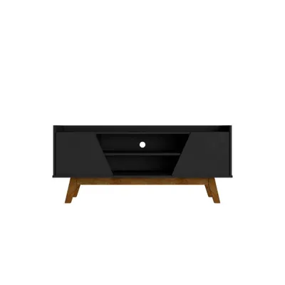 Marcus Mid-Century Modern 4 Shelf TV Stand: Media Console, Cable Management - Manhattan Comfort