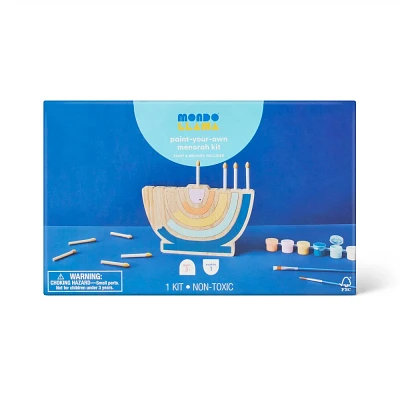 Hanukkah Craft Paint Your Own Wood Menorah Kit- Mondo Llama