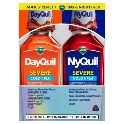 Vicks DayQuil & NyQuil Severe Cold & Flu Medicine Liquid - 24 fl oz