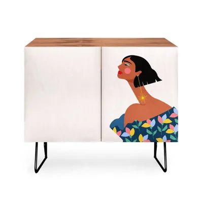 Maritza Lisa Always Looking Up Credenza: Enclosed Storage, Mid-Century Modern - Deny Designs