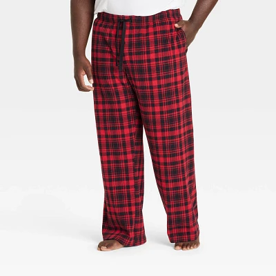 Men Big & Tall Check Microfleece Pajama Pant