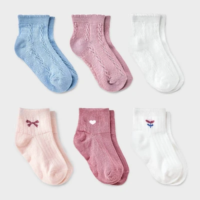 Toddler Girls 6pk Tulip Low-Cut Socks - Cat & Jack : Recycled Polyester, Spandex, Rib Cuffs