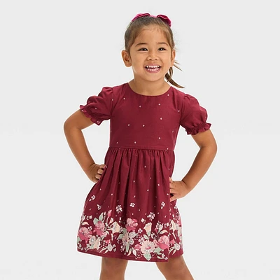 OshKosh Bgosh Toddler Girls Short Sleeve Woven Floral Printed Dress