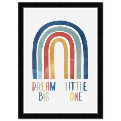 Wynwood Studio 15x21 Dream Big Little One Typography and Quotes Framed Art Print : Framed, High-Definition, Fade-Resistant