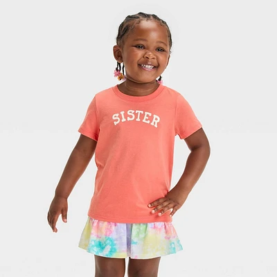 Toddler Girls Short Sleeve Sister Graphic T-Shirt