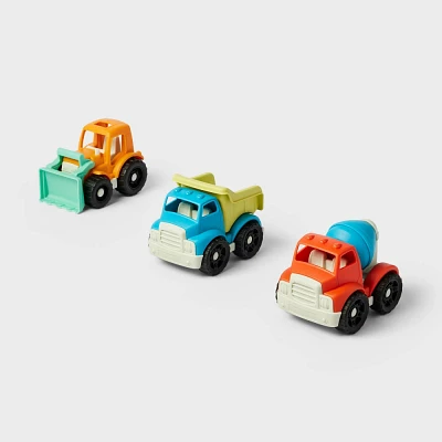 Construction Vehicles Set - 3pk - Gigglescape: Plastic Toy Vehicle Playsets, Truck, Ages 2+