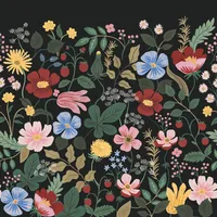 Rifle Paper Co. Strawberry Fields Mural Peel and Stick Wallpaper Black