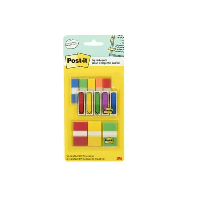 Post-it 260ct Flags Combo Pack - Assorted Colors: Sticky & Removable File Tabs, Multicolor Filing Accessories