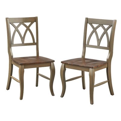 Set of 2 Montauk Dining Chairs /Oak - Buylateral: Rubberwood Frame, No Surface Treatment, Armless Design