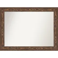 44 x 33 Non-Beveled Bridge Wood Bathroom Wall Mirror Brown - Amanti Art