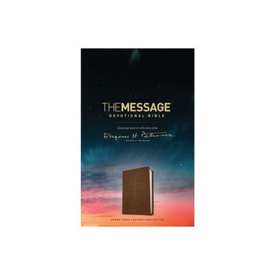 The Message Devotional Bible, Brown Cross - by Eugene H Peterson (Leather Bound)