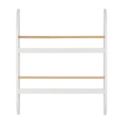 Danya B. 23.62 x 19.7 Steiner Contemporary 2-Tier Kids Display Wall Mounted Bookshelf Beech White - Nursery Floating Shelf