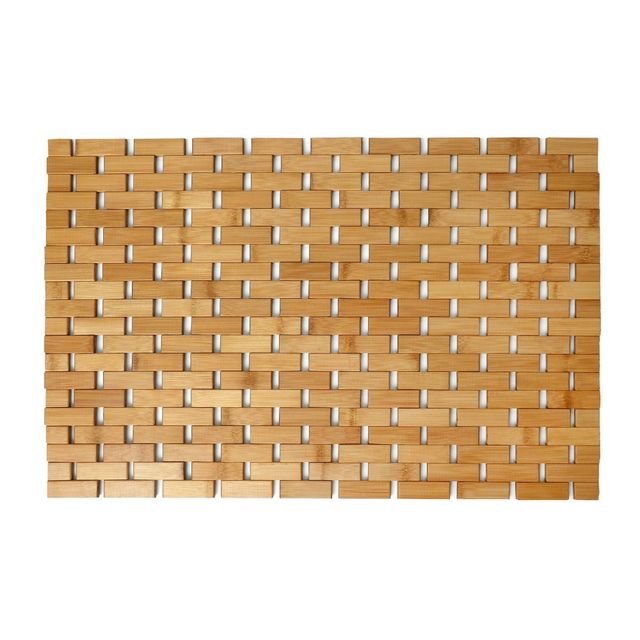 Bamboo Spa-Like Bath Rug for Outside Tubs and Showers - Slipx Solutions: Non-Slip, Woven Wooden Tub Mat, Rectangular Shape