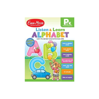 Alphabet, Prek Workbook - (Listen & Learn: Alphabet) by Evan-Moor Educational Publishers (Paperback)