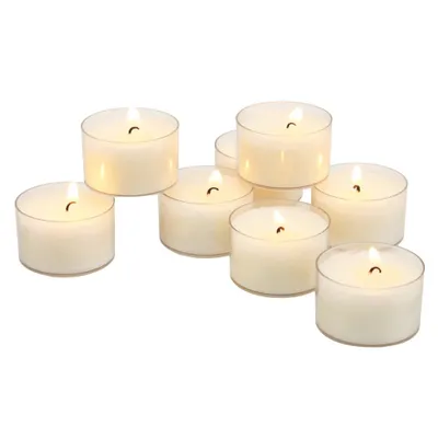 96pc 6-7hr Long Burning Tealight Unscented Candles White - Stonebriar Collection: Palm Wax, Machine-Poured, 1.5 Diameter