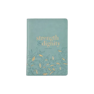 Christian Art Gifts Scripture Journal Strength Dignity Proverbs 31:25 Bible Verse Inspirational Faux Leather Notebook, Zipper Closure, 336 Ruled