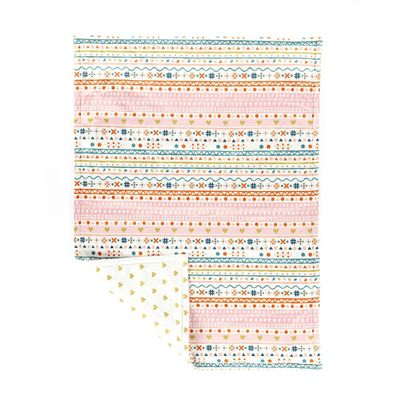 Lush Dcor Boho Hearts & Plush Oversized Reversible Baby Blanket