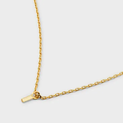 14K Gold Plated Small Polished Initial I Pendant Necklace - A New Day Gold