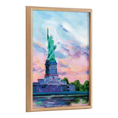 18 x 24 Blake Lady Liberty by Rachel Christopoulous Framed Printed Wood Natural - Kate & Laurel All Things Decor