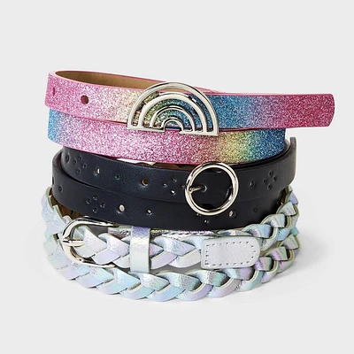 Girls 3pk Rainbow Belt et - Cat & Jack