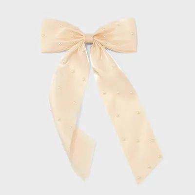 Pearl Bow Barrette Hair Clip - A New Day Cream