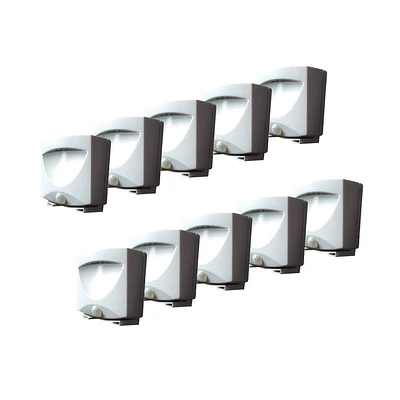 Maxsa Innovations Battery 10pk Powered MotionActivated Outdoor NightLight White: Weather-Resistant LED Lamp Posts