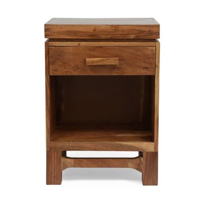 Christopher Knight Home Wadley Boho Handcrafted Acacia Wood Nightstand Natural: 26 High, Mango Wood, Storage Drawer