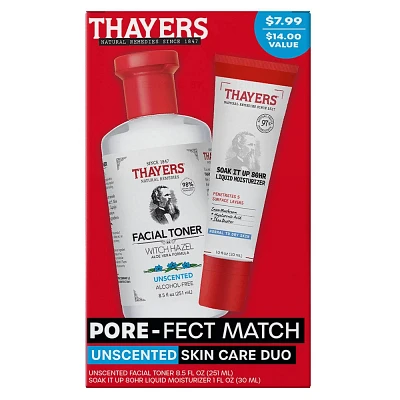 Thayers Unscented Toner and Soak It Up Liquid Moisturizer SkinCare Duo - 1 Kit