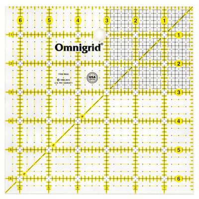 Omnigrid 6-1/2 x 6-1/2 Square Quilting and Sewing Ruler