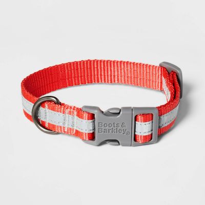 Reflective Dog Adjustable Collar - - Tomato Red