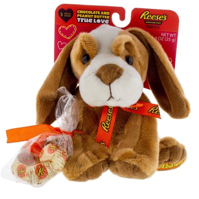 Reeses Valentines Puppy Plush with Chocolate - 0.9oz