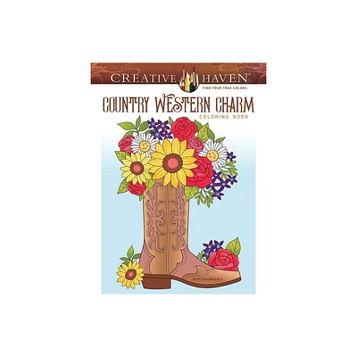 Creative Haven Country Western Charm Coloring Book - (Adult Coloring Books: In the Country) by Jessica Mazurkiewicz (Paperback)