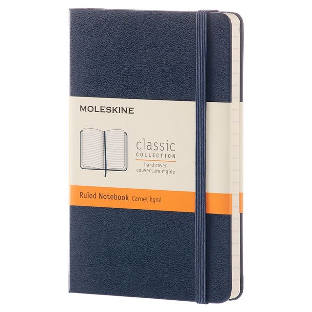 Composition Notebook College Rule Blue - Moleskine: Pocket Journal, Hard Cover, Elastic Closure, 192 Pages, FSC Certified