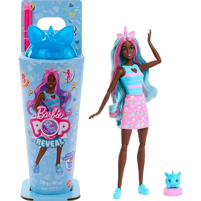 Barbie Pop Reveal Shakes Series 12 Doll and Accessories Set, Scented Sweet Unicorn Fashion Doll