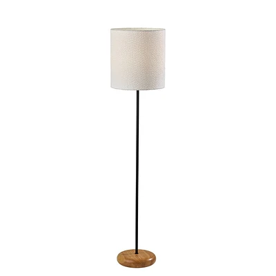 Adesso Brielle Floor Lamp Black: Modern Design, ETL Listed, Polyester Shade, Metal Body, 62 Height