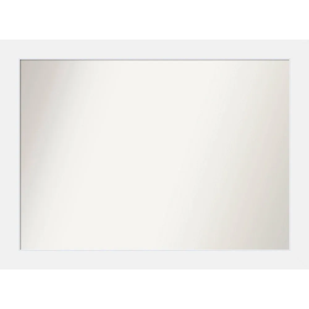 43 x 32 Non-Beveled Corvino Wood Bathroom Wall Mirror White - Amanti Art: Modern Rectangle, Wall Mount, Wood Frame