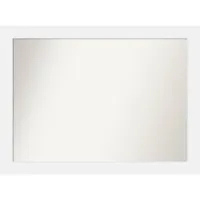 43 x 32 Non-Beveled Corvino Wood Bathroom Wall Mirror White - Amanti Art: Modern Rectangle, Wall Mount, Wood Frame