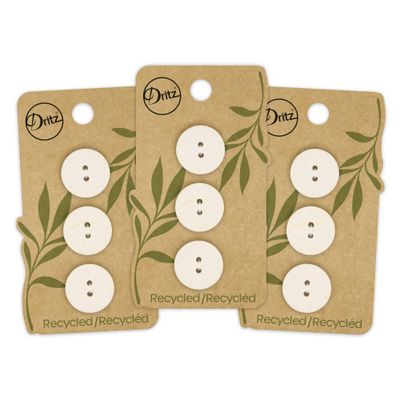 Dritz 18mm Recycled Cotton Round Buttons Natural