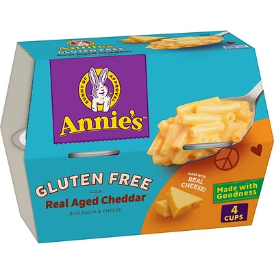 Annies Gluten Free Real Aged Cheddar Mac and Cheese Microwavable Cups - 8.04oz/4pk