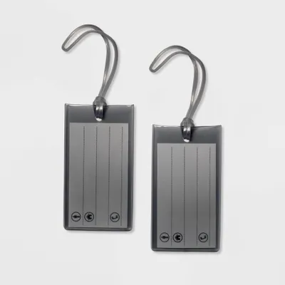 2pk Jelly Luggage Tag Gray - Open Story