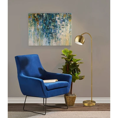 Adesso Emerson Floor Lamp Antique Brass: Modern Arc Standing Lamp, ETL Listed, Metal Shade