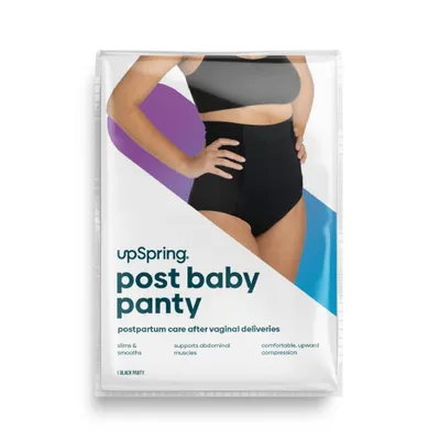 UpSpring Post Baby High Waist Postpartum Recovery Underwear - Black