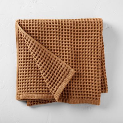 Waffle Bath Towel Warm Brown - Casaluna: 100% Cotton, Pre Washed, Lightweight GSM, OEKO-TEX Certified