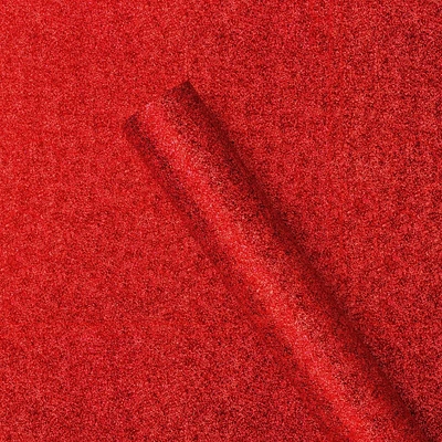 20 sq ft Glittered Christmas Gift Wrap Red - Wondershop